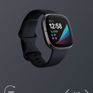 BRAND NEW Fitbit sense Carbon/Graphite Stainless Steel
